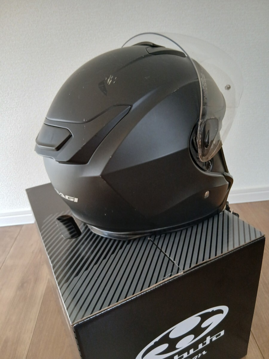 Kabuto オージーケーカブト OGK KABUTO ASAGI　ヘルメット　バイク　黒色　ブラック　ジェットタイプ　Lサイズ(59～60㎝)