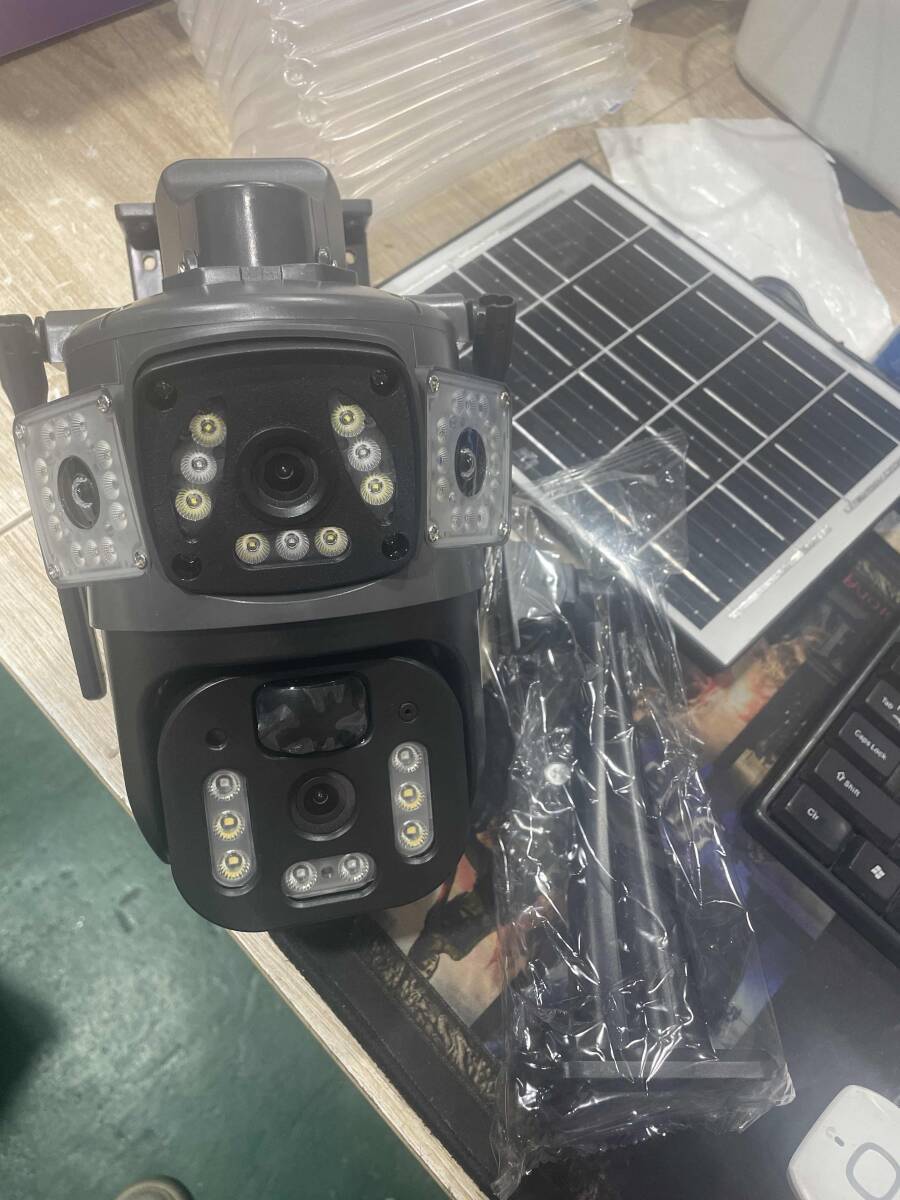 1円 防犯カメラ ソーラー 屋外 家庭用 600萬畫素 三重レンズ 三重畫面 ワイヤレス 監(jiān)視カメラ 動作検知 wifi 自動追跡 人感録畫 工事不要