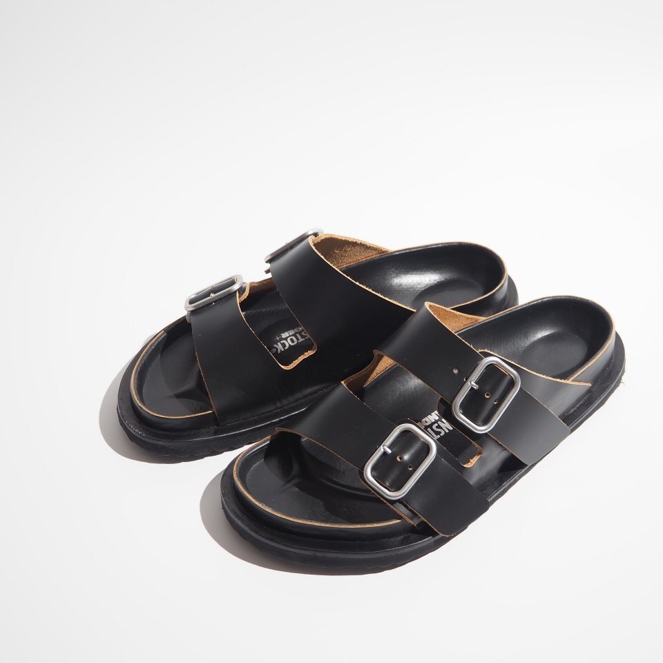 P2283P ▼JIL SANDER ジルサンダー × BIRKENSTOCK ビルケンシュトック▼ Arizona アリゾナ レザーサンダル ブラック 42/28cm rb mks
