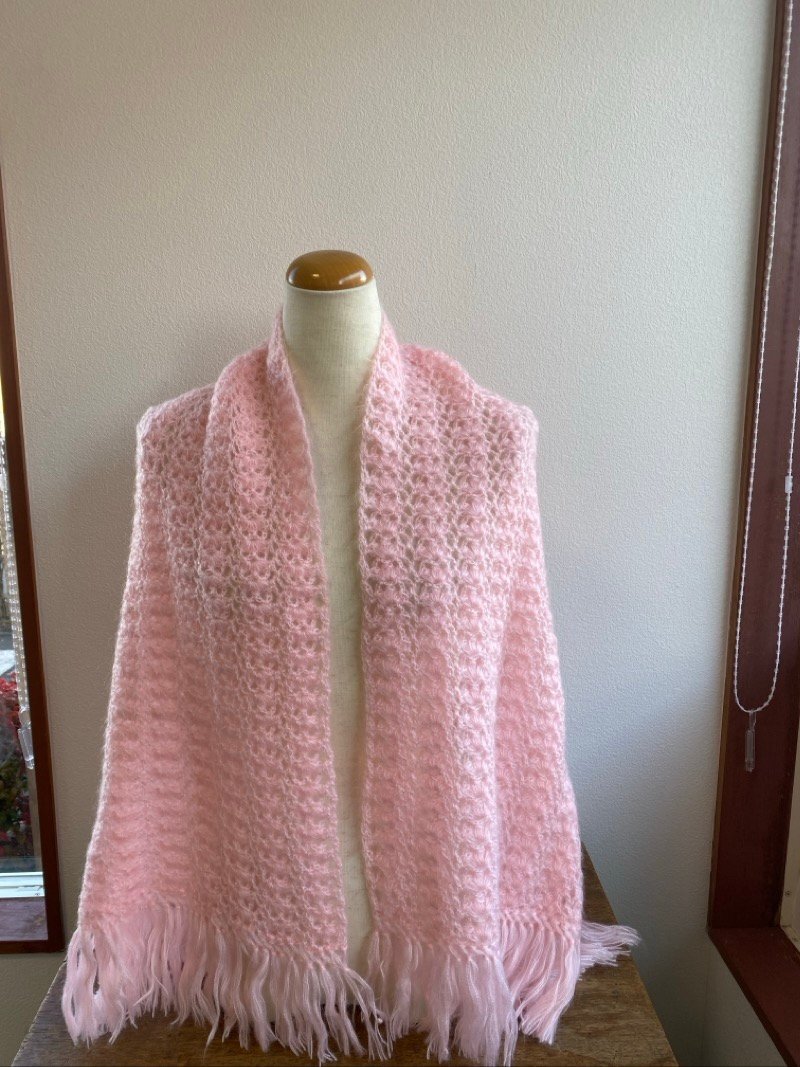 お得！昭和　レトロ ハンドメイド 手編み 編み物 毛纟 3枚 ショール モヘア お灑落☆ちょこオク☆服140