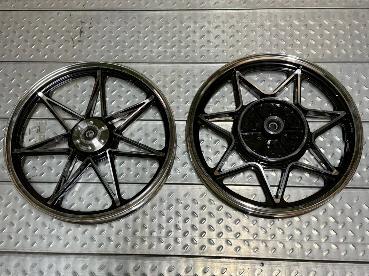 GS400　キャストホイール　セブン黒 /前后セット ワイド 當(dāng)時仕様GS400E GS400L GT380 GSX400E GSX400F GS400セブンスターキャスト