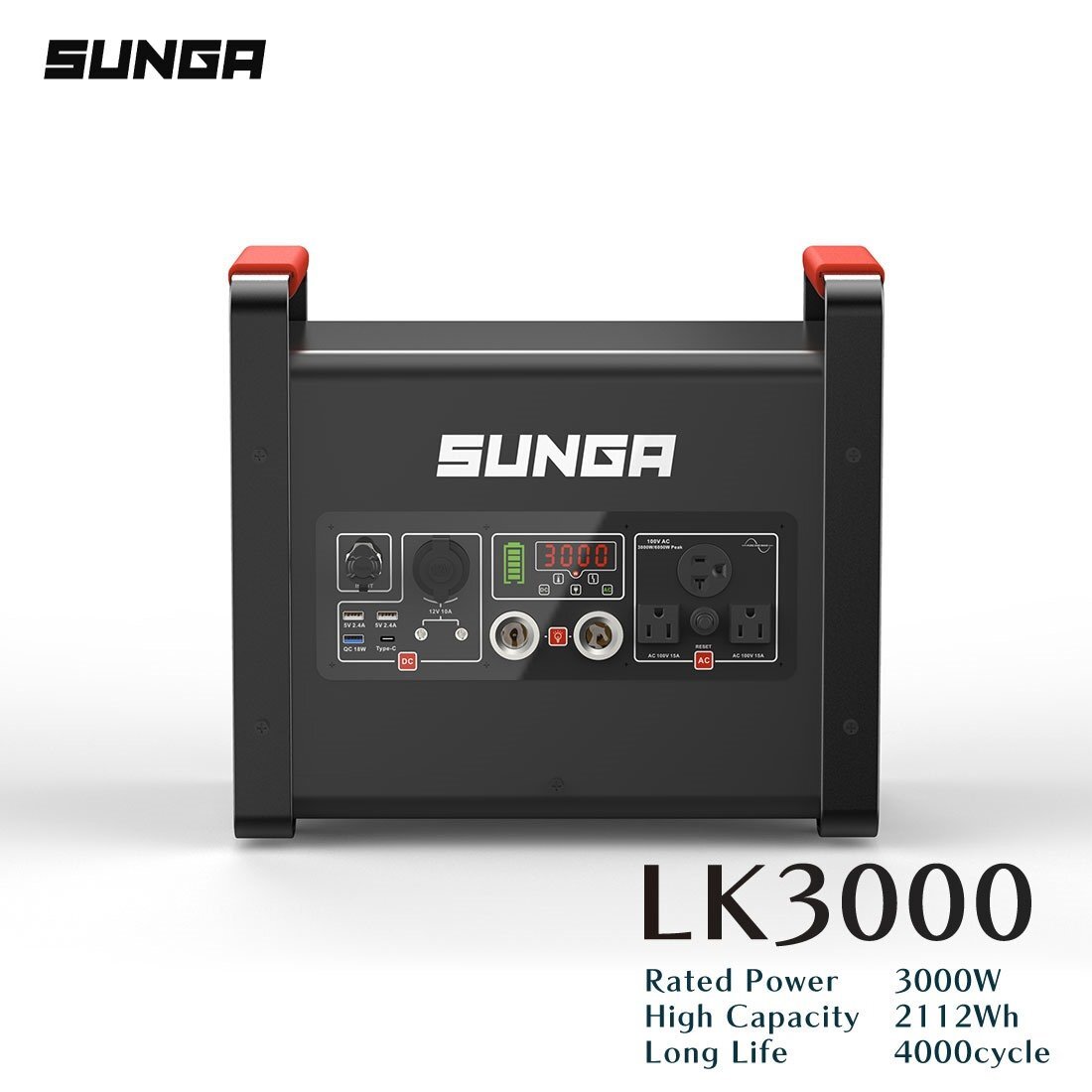 SUNGA портативный источник питания LK3000 2112Wh синусоидальная волна 3000W мощность большая вместимость мощный BMS функция спальное место в транспортном средстве кемпинг PSE согласовано 