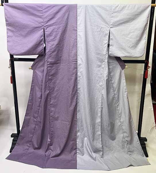  юката одиночный товар совершенно новый женский сделано в Японии половина . покрой хлопок 100% глициния фиолетовый цвет × светло-серый потускнение цвет праздник фейерверк собрание новый товар ( АО ) дешево рисовое поле магазин NO42173