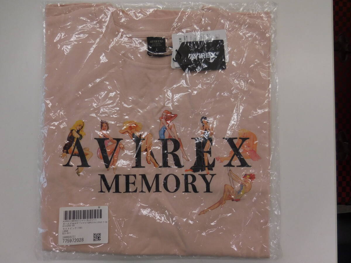 AVIREX /アヴィレックス★Tシャツ（GIRLS & LOGO ライトピンク?。㎜★新品未使用タグ付き