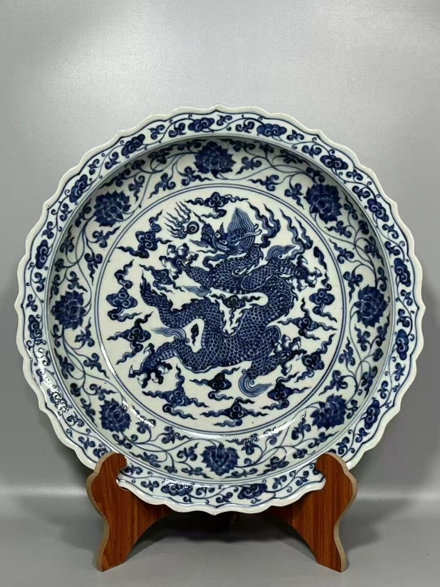 即購入可】中国／文革頃の花紋絵付皿と茶杯／骨董／古美術／古玩