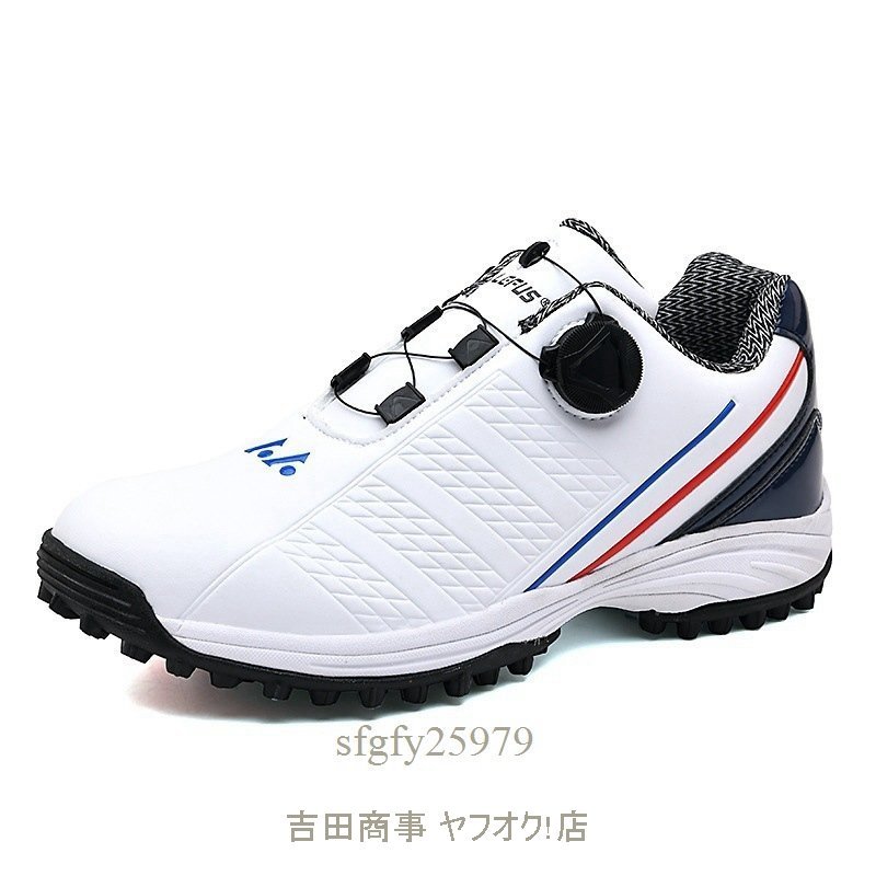 A7056新品ゴルフシューズ メンズ ダイヤル式 4E 幅広い 男女兼用フィット感 軽量 運(yùn)動(dòng)靴 スポーツシューズ 防水 防滑 耐磨 弾力性