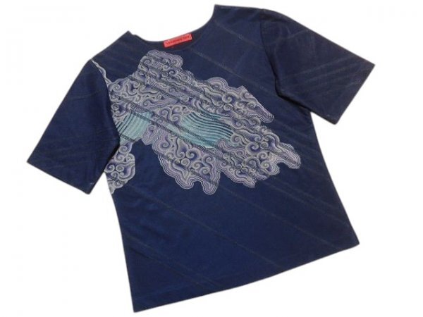 極美品☆VIVIENNE TAM☆中國云 バイアスステッチ ネットカットソー サイズ0 ヴィヴィアンタム レディース Tシャツ ブラウス アーカイブ