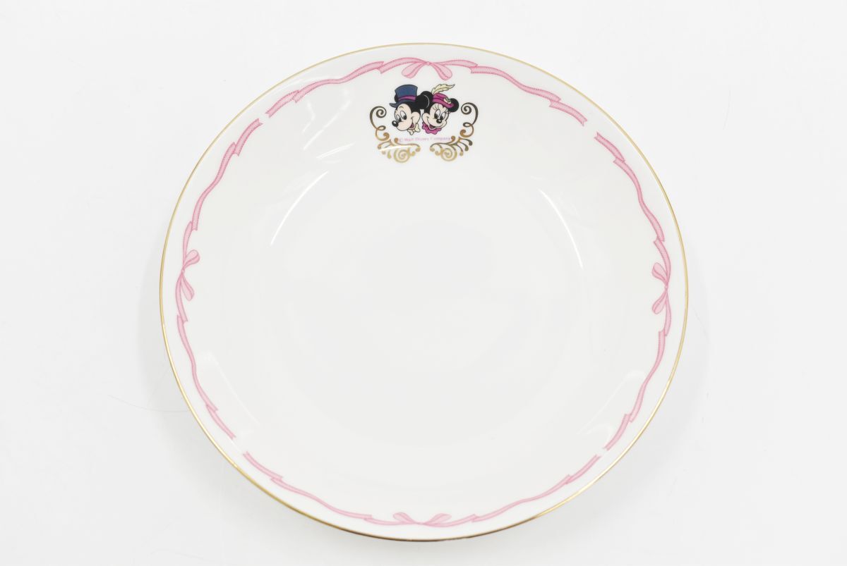 (1192S 0625T3)1 иен ~ Tokyo Disneyland Tokyo Disney Land Mickey & minnie plate кофейная чашка лента узор TDR подлинная вещь 