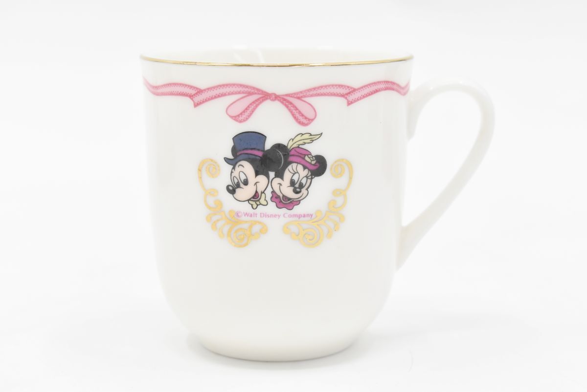 (1192S 0625T3)1 иен ~ Tokyo Disneyland Tokyo Disney Land Mickey & minnie plate кофейная чашка лента узор TDR подлинная вещь 