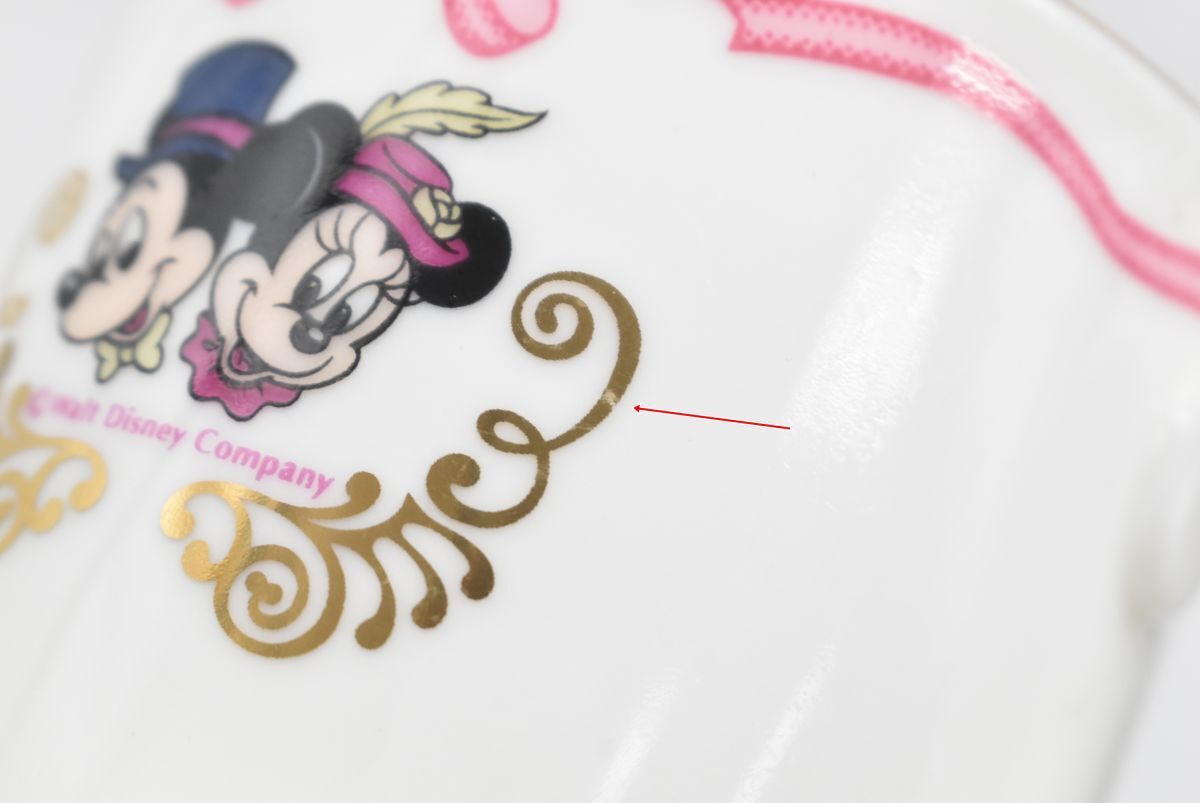 (1192S 0625T3)1 иен ~ Tokyo Disneyland Tokyo Disney Land Mickey & minnie plate кофейная чашка лента узор TDR подлинная вещь 