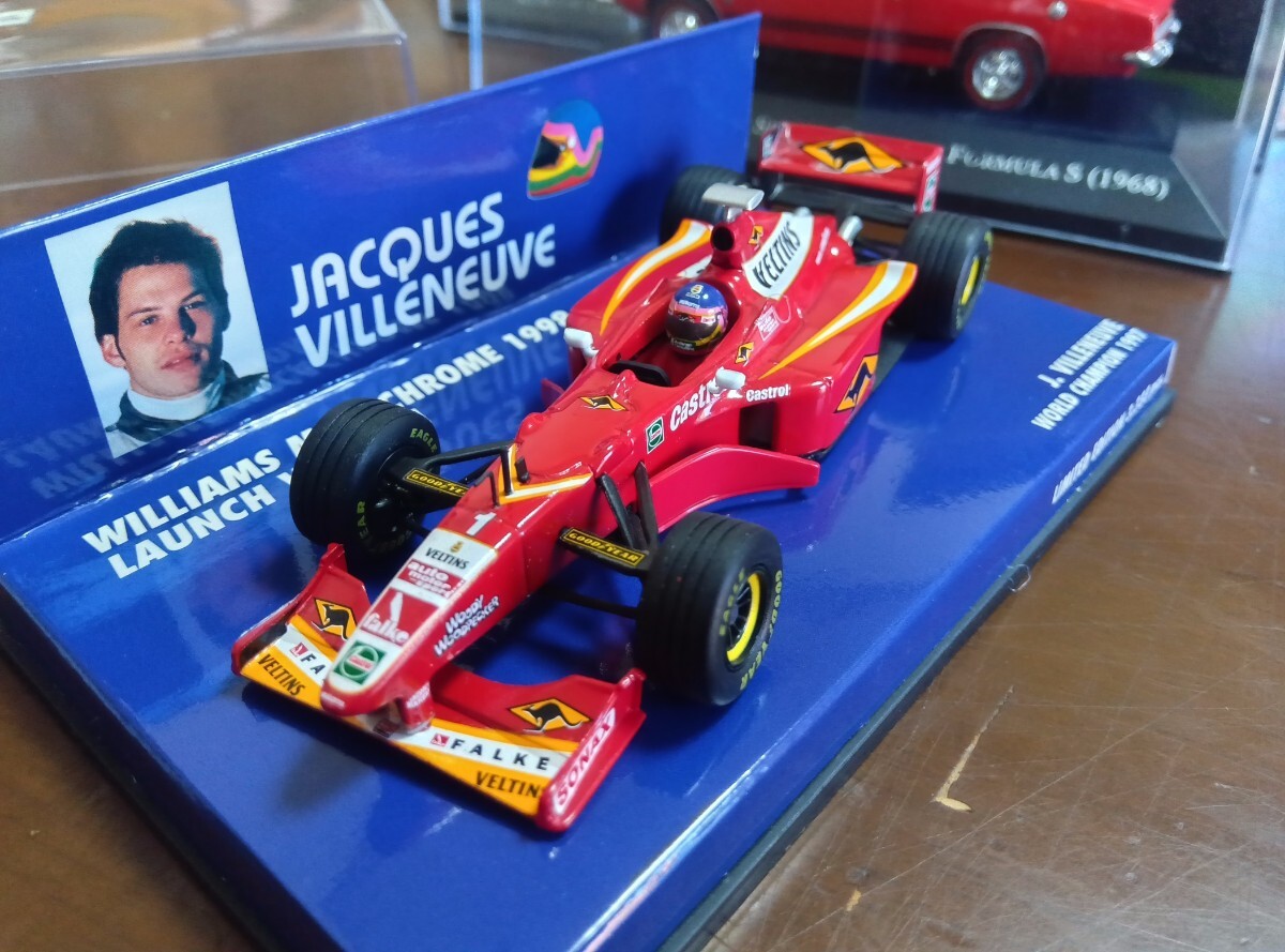 ★★1/43 F1 ウィリアムズ ビルヌーウ゛FW20 ローンチ ワールドチャンピオン #1 Minichamps Villeneuve WorldChampion LAUNCH EDITION 1998