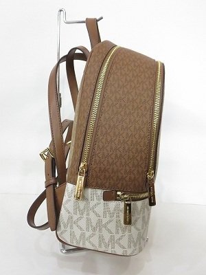 MICHAEL KORS [ Michael Kors ] signature рюкзак [35S5GRAB6V] Logo рисунок MK Brown белый сумка женский / б/у прекрасный товар SG V27.0