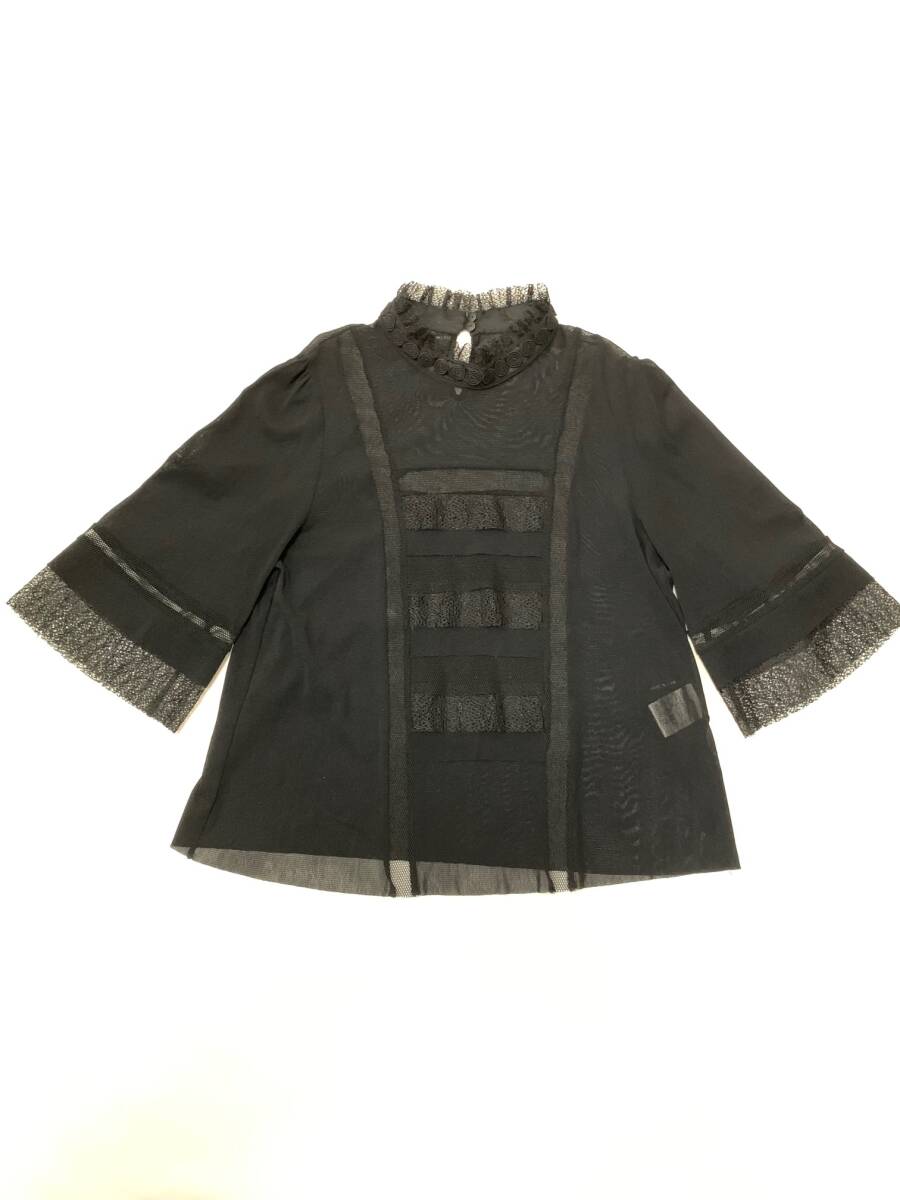 Vivienne tam ヴィヴィアンタム　黒　ブラック　メッシュ　パワーネット　トップス　カットソー　アーカイブ　archive black tops