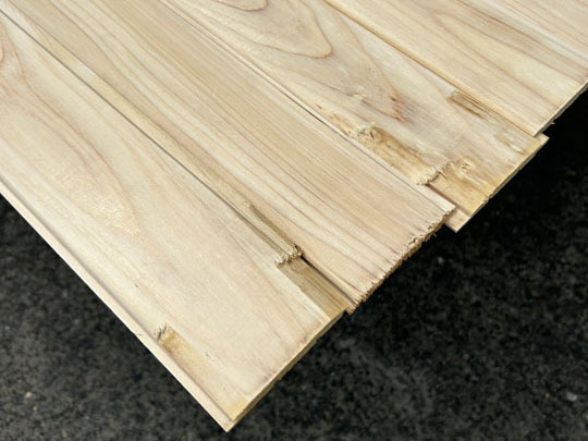 2-203【訳ありB品】檜ヒノキ 長(zhǎng)さ2000 羽目板 本実目透 DIYリフォーム人気無垢 ひのき檜羽目板 腰板 壁材天井床