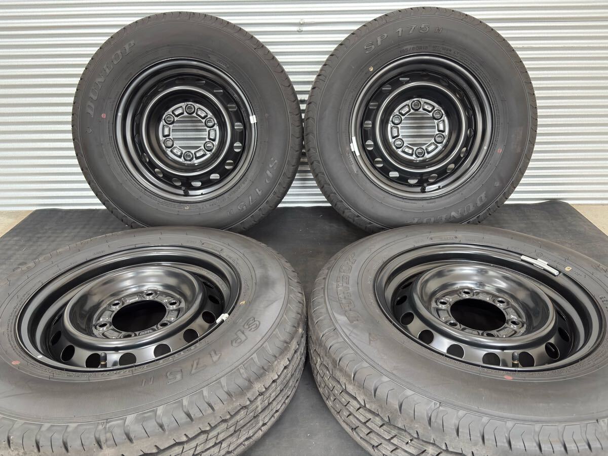 ハイエース新車外し DUNLOP 15インチ スチールホイールセット □新車外し トヨタハイエース純正スチールホイール[15インチ 6J