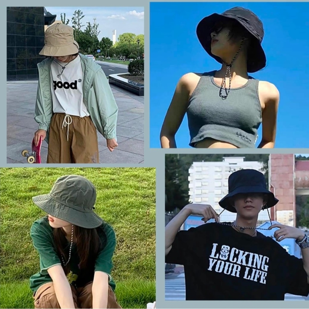 UVカット帽子　サファリハット　ベージュ　コンパクト収納