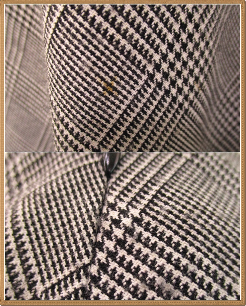 ◎726【送料無料】レディース ボトムス 台形スカート ひざ丈 W67 M相当 ホワイト×ブラック グレンチェック モノトーン 裏地付 日本製_画像6