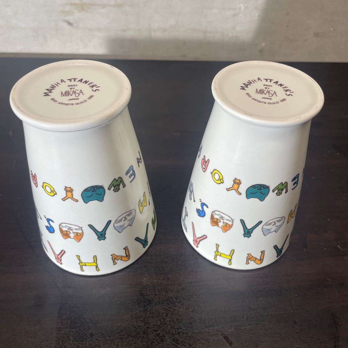 MANHATTANER'S マンハッタナーズ　ペアグラス　MIKASA 猫の模様_画像6