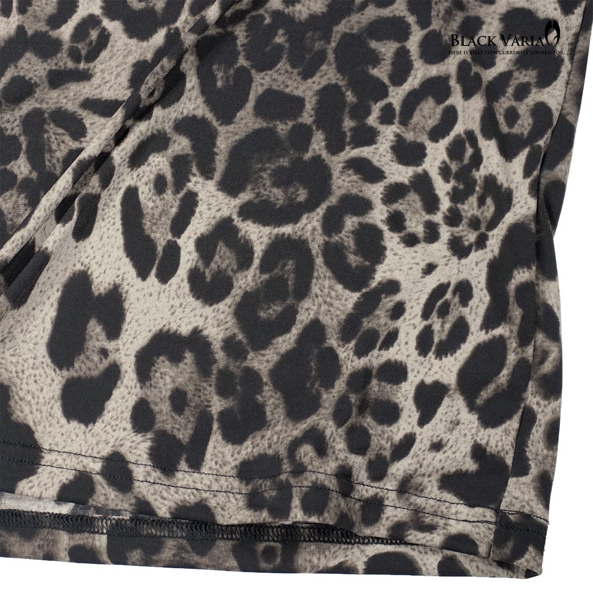 241308-dbr BLACK VARIA футболка короткий рукав V шея течь леопардовая расцветка . Leopard тонкий стрейч мужской ( темно-коричневый чай ) XL. рука 