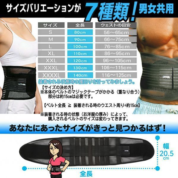 腰痛ベルト 腰 コルセット 腰痛サポーター 大きいサイズ ぎっくり腰 ヘルニア 骨盤ベルト 蒸れにくさ 耐久性抜群 二段ベルト ５Lサイズ