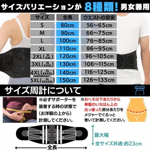 腰サポーター コルセット 腰痛 大きいサイズ 腰用 腰サポートベルト 腰椎サポーター 通気性 メッシュ 驚きのホールド感 「真理」4Lサイズ
