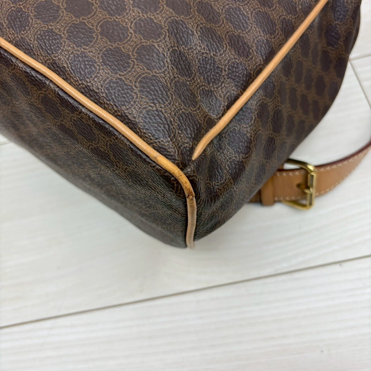 セリーヌ CELINE マカダム リュックサック バックパック デイパック ゴールド金具 PVC