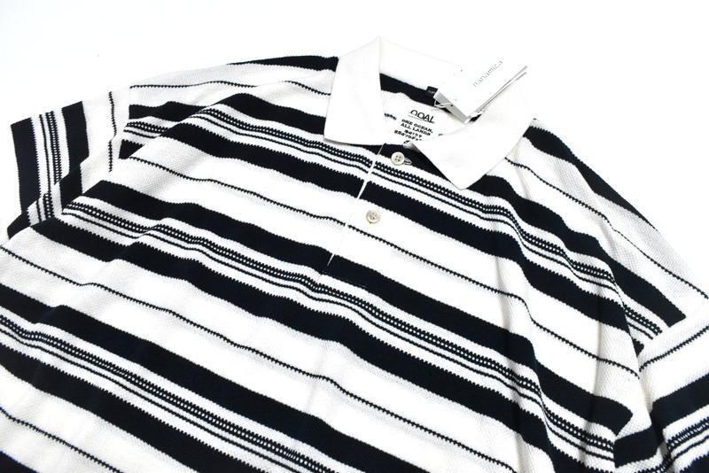 【送料無料】新品 nanamica Stripe Polo Sweater XL SUHS413 ECRU ナナミカ ストライプ ポロ セーター シャツ