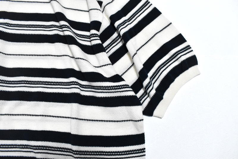 【送料無料】新品 nanamica Stripe Polo Sweater XL SUHS413 ECRU ナナミカ ストライプ ポロ セーター シャツ