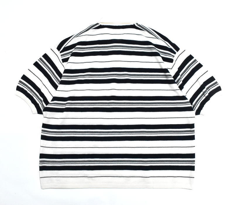 【送料無料】新品 nanamica Stripe Polo Sweater XL SUHS413 ECRU ナナミカ ストライプ ポロ セーター シャツ