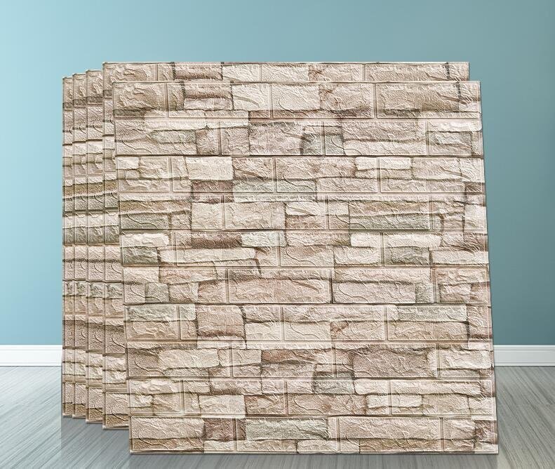 30枚 新入荷☆未使用 70cm×77cm 厚さ3mm 背景壁 3D立體レンガ模様壁紙 防水 汚い防止 カビ防止 エコ素材
