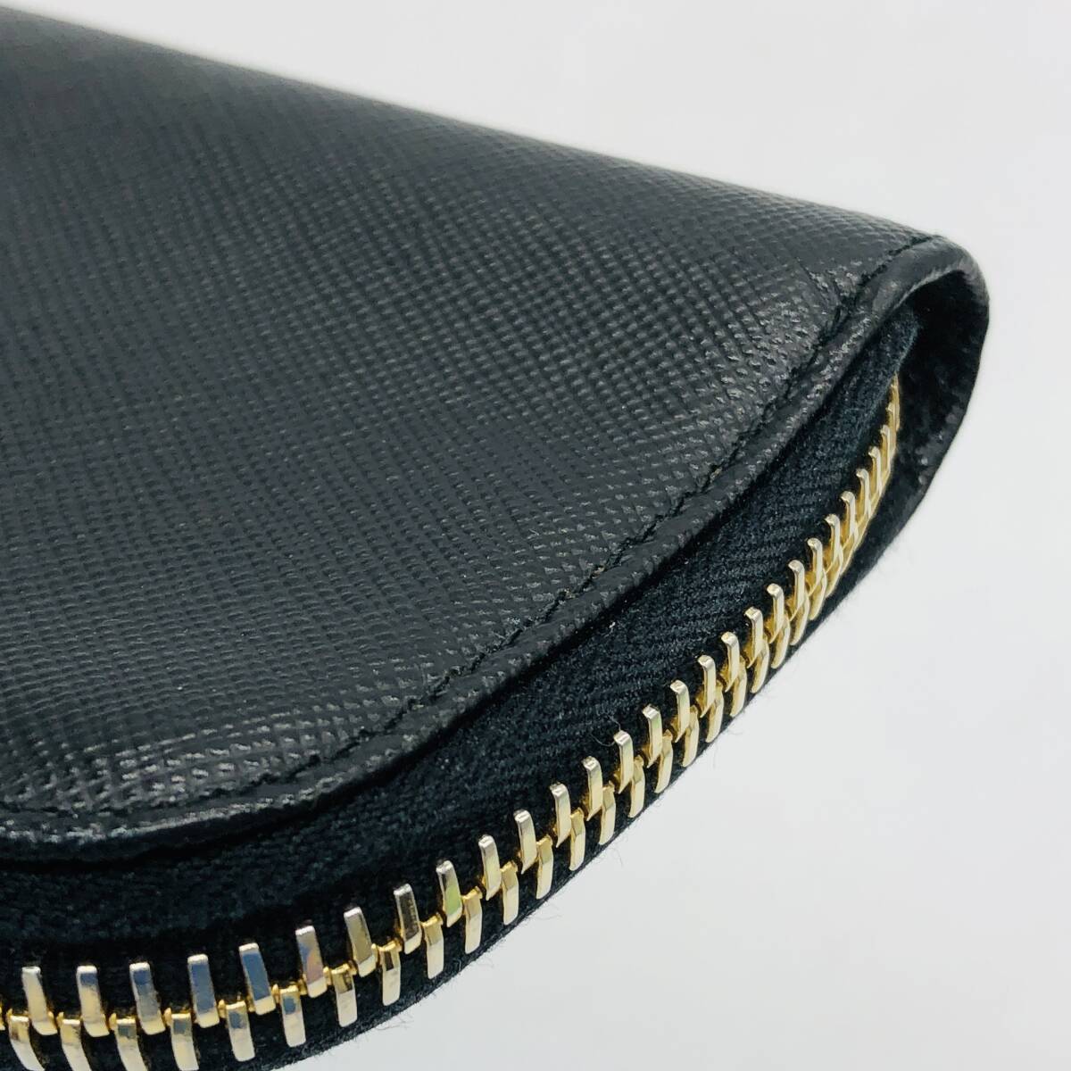 [ хранение товар ]PRADA Prada чехол для ключей safia-no6 полосный раунд застежка-молния черный чёрный / io-4565-sw