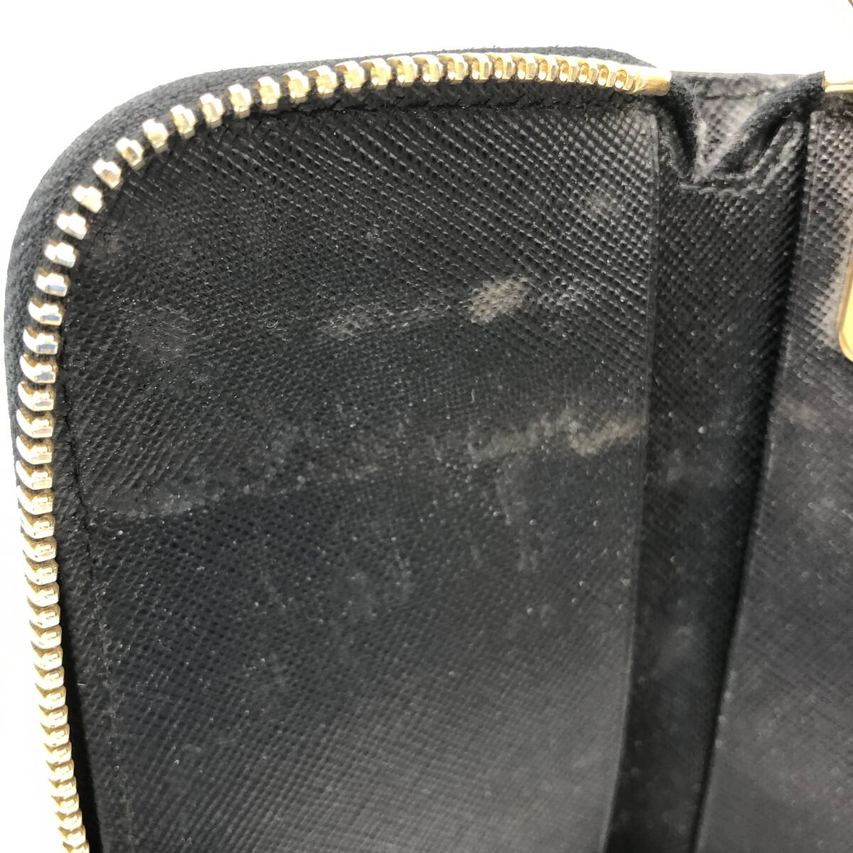 [ хранение товар ]PRADA Prada чехол для ключей safia-no6 полосный раунд застежка-молния черный чёрный / io-4565-sw