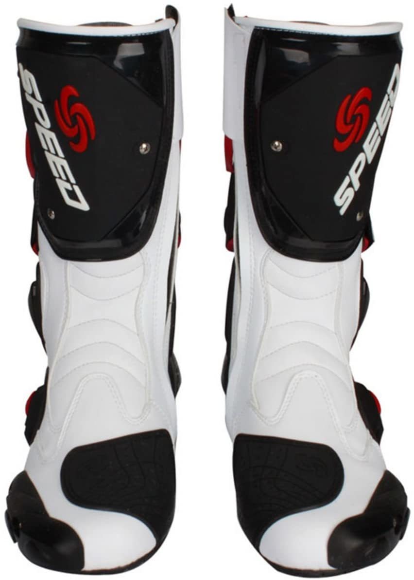 バイク用ブーツ バイク靴 レーシングブーツ PRO SPEED バイク用レーシングブーツ オートバイ靴 （27-27.5cm）44サイズ ホワイト