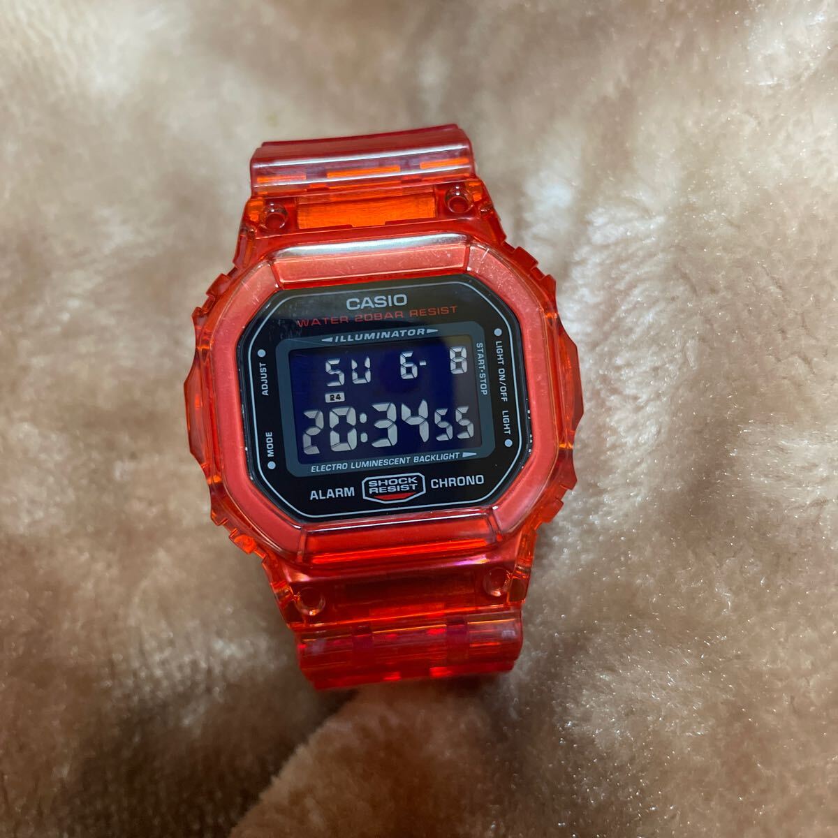  бесплатная доставка DW-5600HR bell beze замена товар G-SHOCK CASIO красный каркас . вращение жидкокристаллический прозрачный скорость прозрачный custom детали красный 