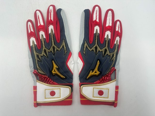 ミズノプロ 野球 バッティンググローブ 2023勝色コレクション 日の丸刺繍 1EJEA51129 Size-24cm　限定 ラメ入りシリコーン刺繍ロゴ
