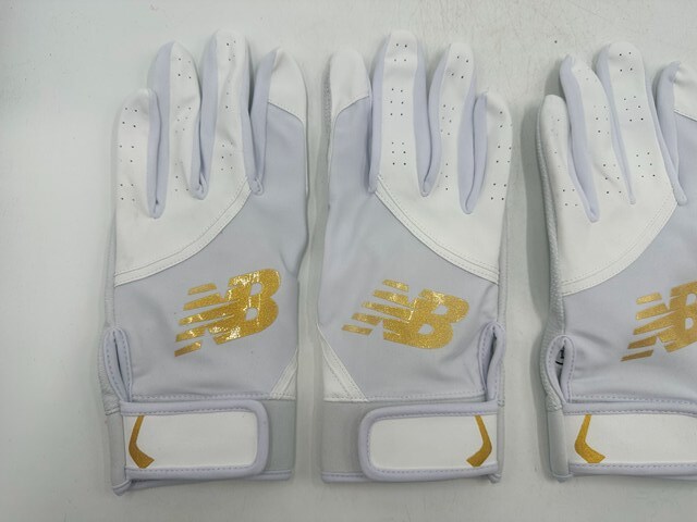 ニューバランス 野球 バッティンググローブ ホワイトxゴールド Size-L　2セット まとめ売り