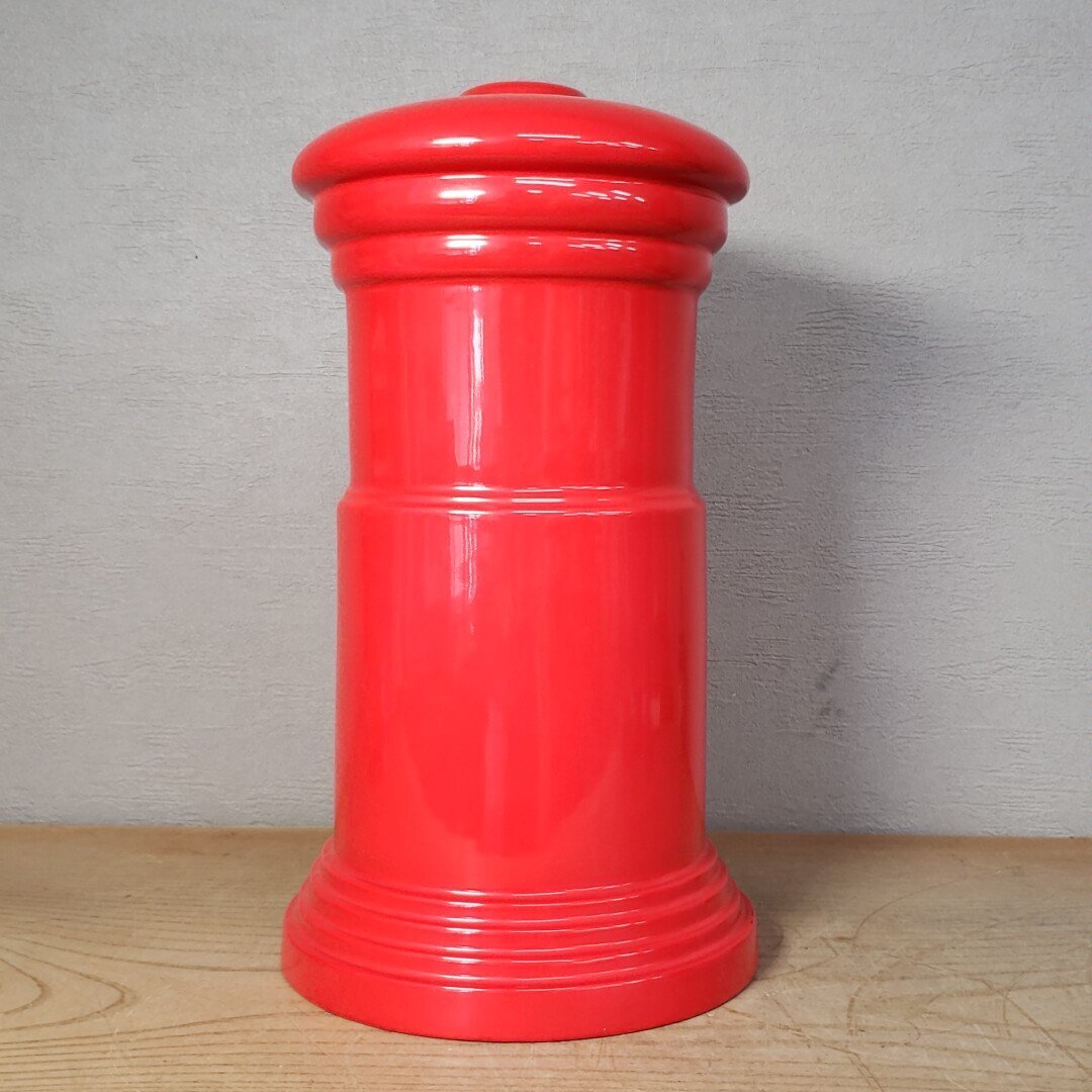 郵便ポスト 貯金箱 高さ約35.5cm レトロ 陶器 コレクション 郵便ポスト 飾り物 置物 オブジェ ディスプレイ 小道具 昭和レトロ【100r619