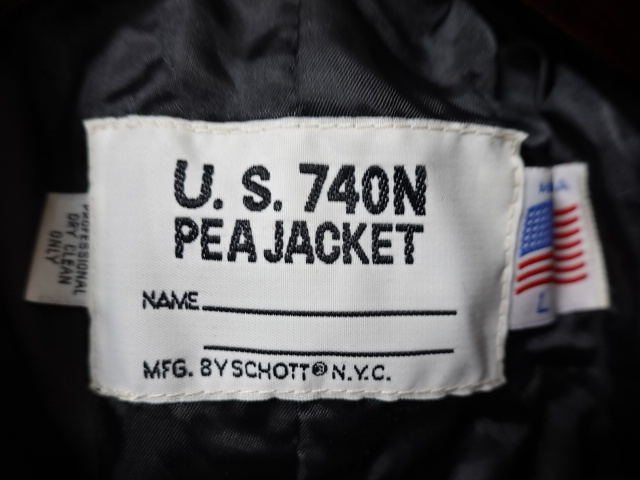 ■0622■ショット SCHOTT Pコート L アメリカ制 MADE IN USA ●