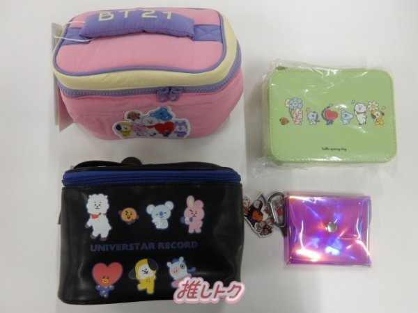 BTS グッズセット BT21 化粧ポーチ バニティポーチ メイクポーチ MACノベルティ チャーム付きポーチ [難小]