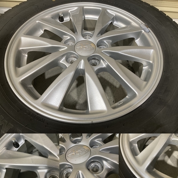 バリ溝 '21年制 スバル インプレッサ 純正 15インチ 6J +48 PCD100 5H DUNLOP WINTERMAXX WM02 195/65R15 4本 (R1503)