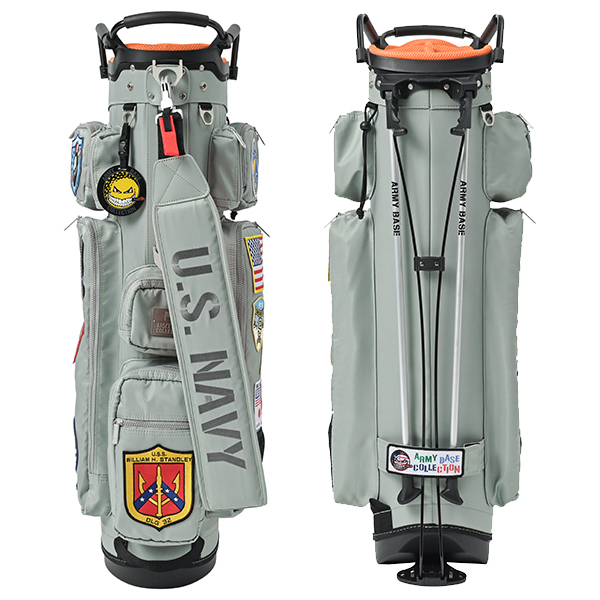 アーミーベースコレクション スタンドバッグ US.NAVY グレー ABC-060SB ARMY BASE COLLECTION キャディバッグ US ネイビー_画像4