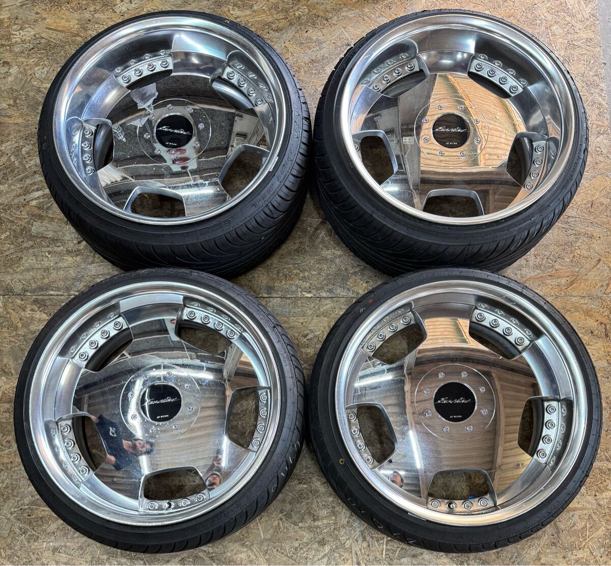 ユーロライン18インチ9J 希少!】WORK ユーロライン DH 18インチ 8J+24 9J+24 PCD100