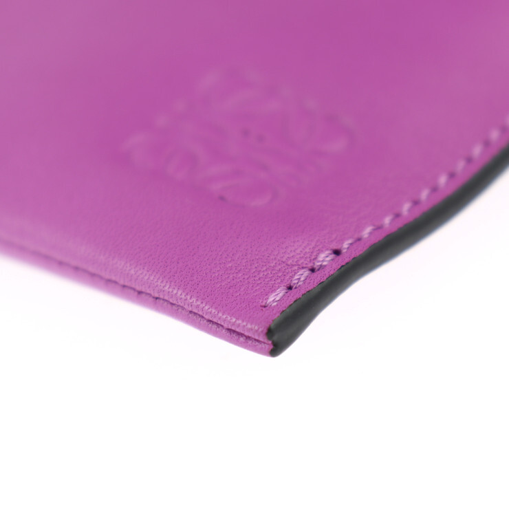 超美品 LOEWE ロエベ フラメンコ ポケット A411F10X01 ショルダーバッグ ナッパレザー パープル 巾【本物保証】