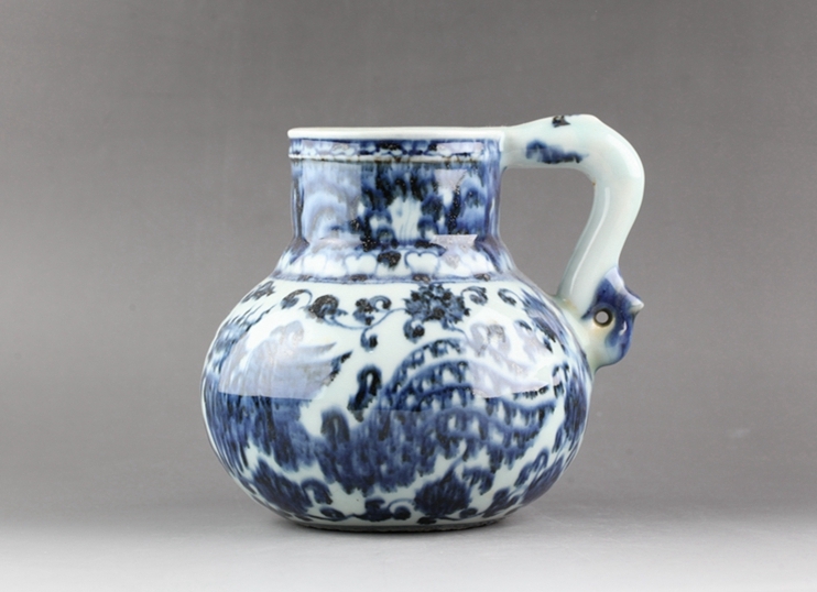 明時代 青花花卉鳳凰紋 壺 酒器・古陶磁器 ・珍品旧蔵・古賞