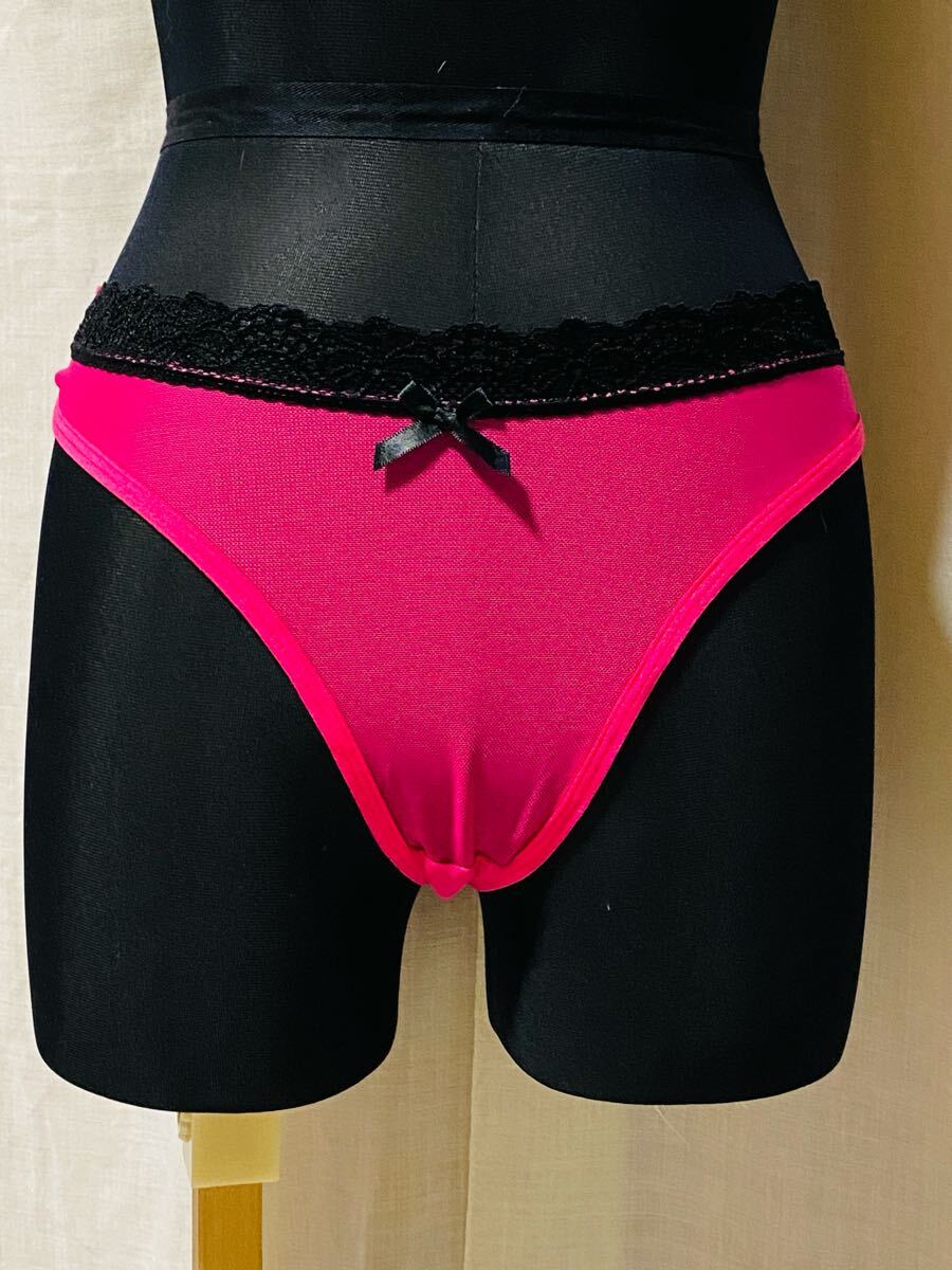 終No.827 レースTバックショーツ　3Lサイズ 大きいサイズ　透けあり　マゼンダ　ピンク　黒　セクシー