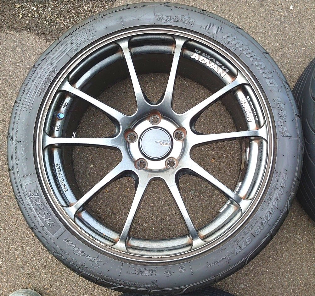 YOKOHAMA ADVAN RS 18インチ 8.5J +51 5H114.3 NANKANG NS-2R 245/40R18 タイヤ付きホイール 4本セット GRB流用可_画像2