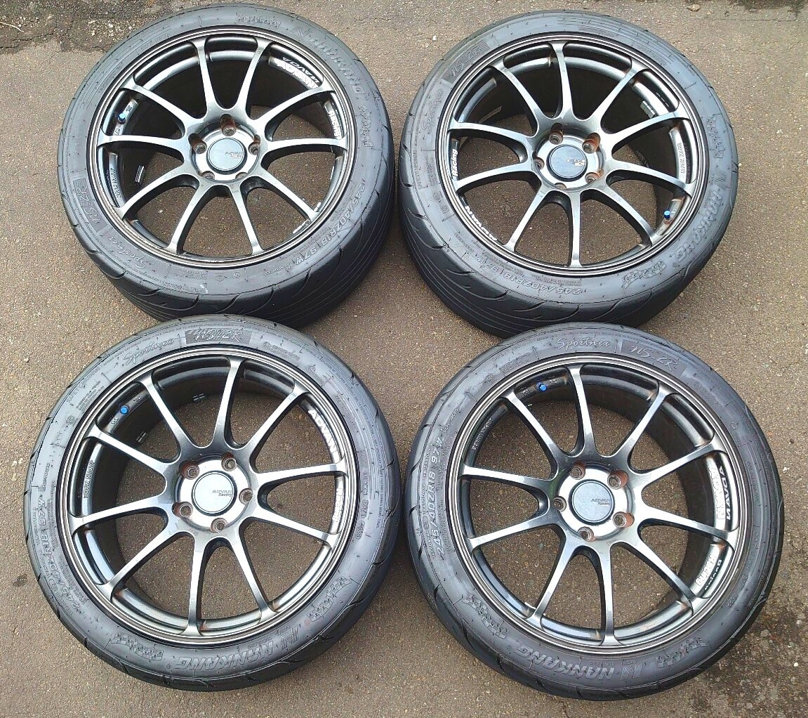 YOKOHAMA ADVAN RS 18インチ 8.5J +51 5H114.3 NANKANG NS-2R 245/40R18 タイヤ付きホイール 4本セット GRB流用可_画像1