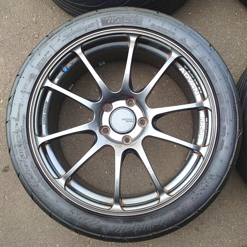 YOKOHAMA ADVAN RS 18インチ 8.5J +51 5H114.3 NANKANG NS-2R 245/40R18 タイヤ付きホイール 4本セット GRB流用可_画像4