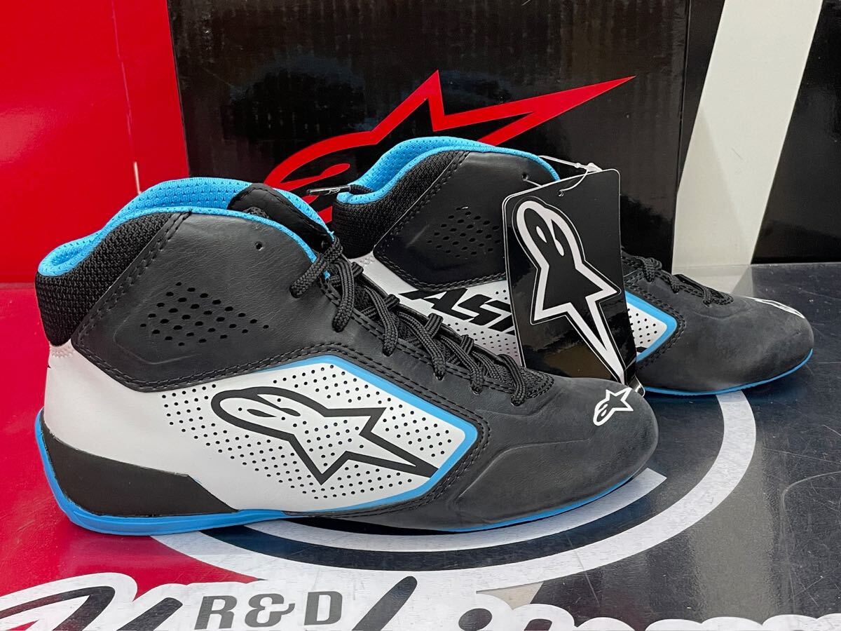 #LBGH 新品 未使用 元箱小傷品 アルパインスターズ TECH-1 K START V2 SHOES 27115211278　BLACK WHITE LIGHT BLUE