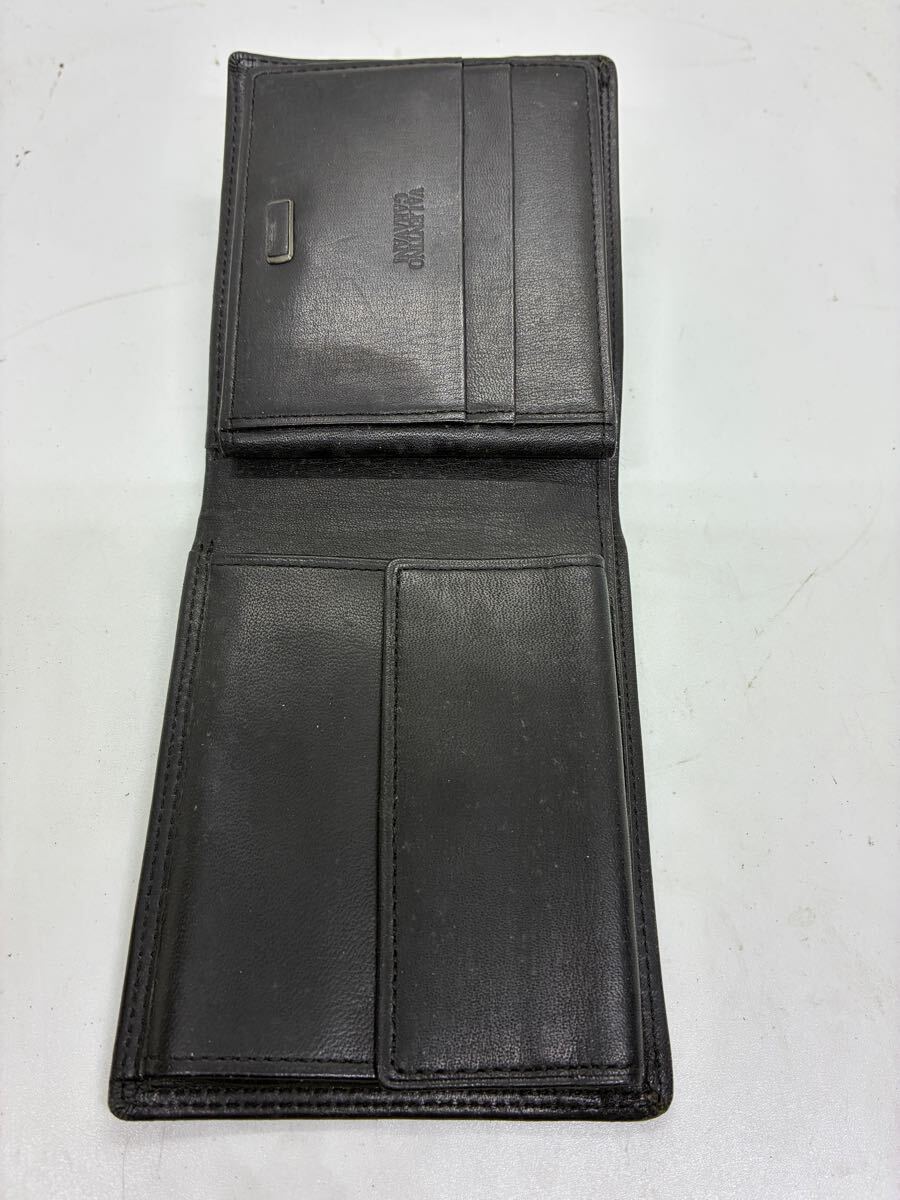 VALENTINO GARAVANI レザー 二つ折り財(cái)布 ブラック